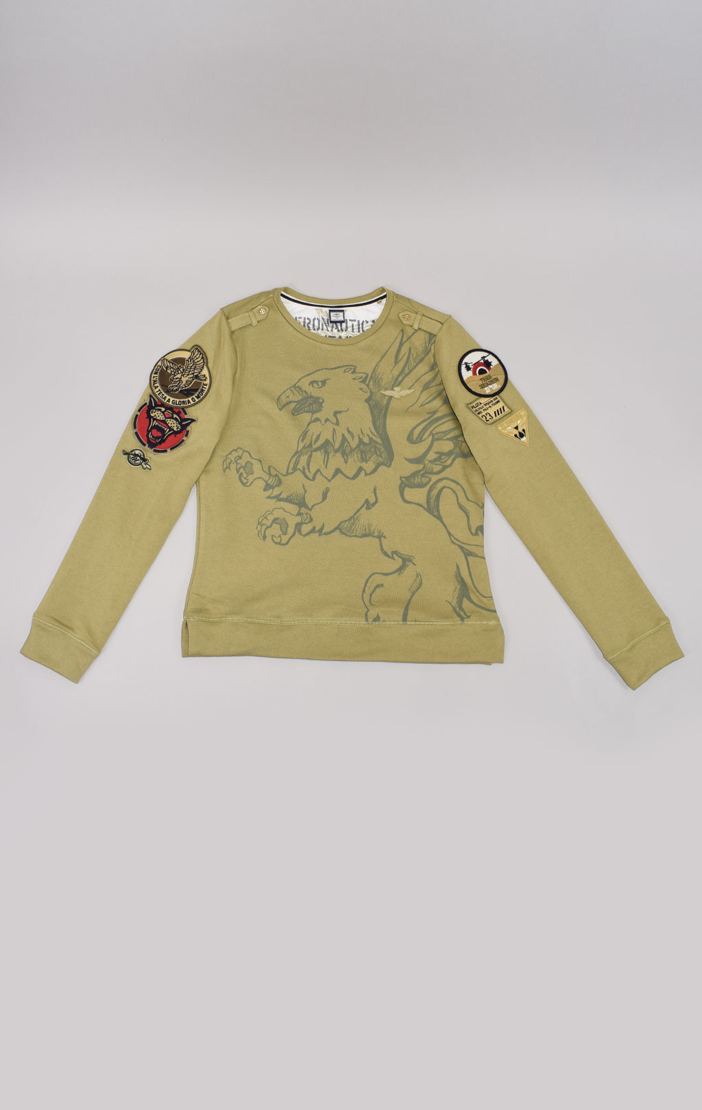 Женский свитшот AERONAUTICA MILITARE SS 22/IN khaki (FE 1685) 