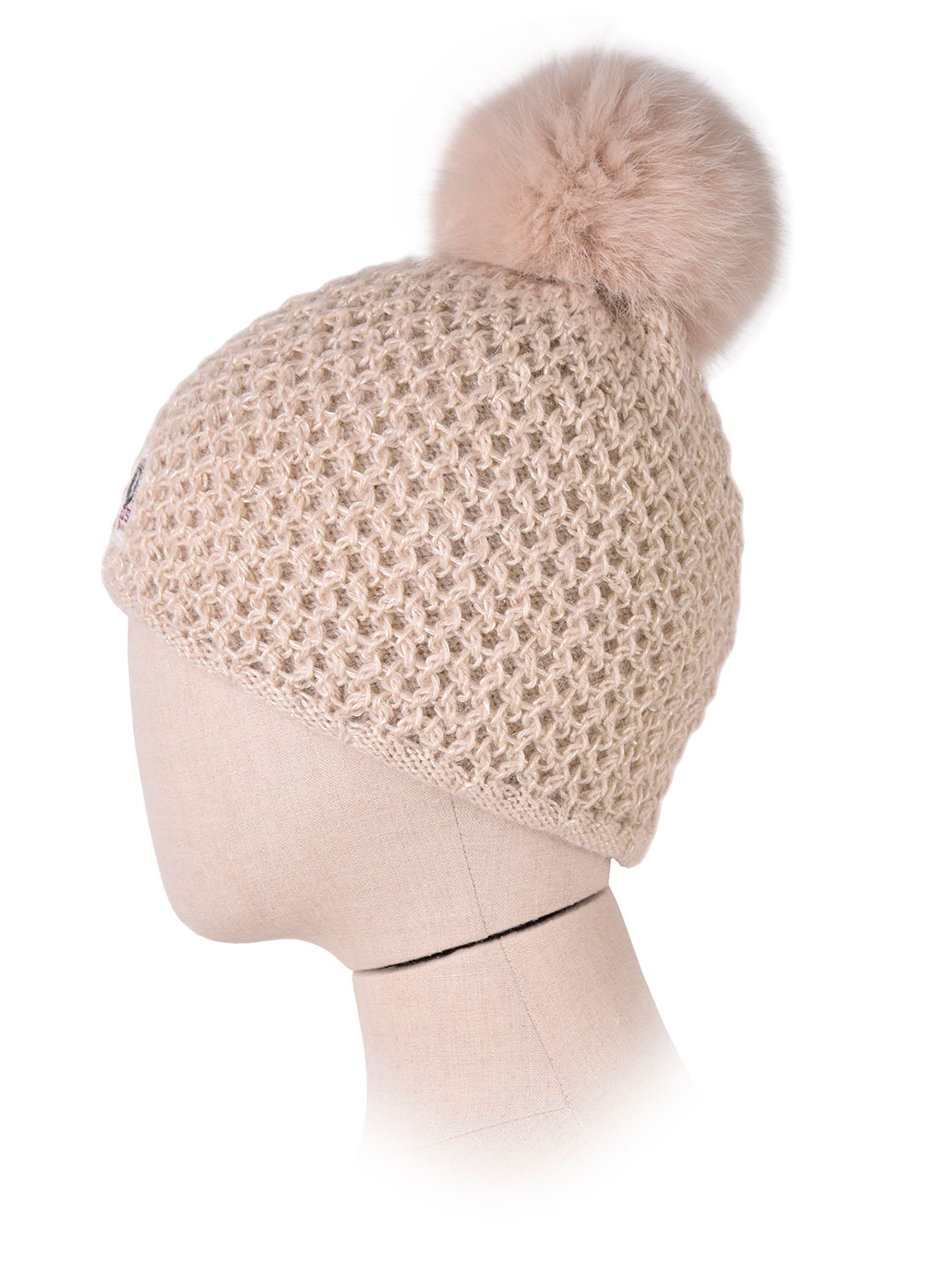 Женская шапка вязаная с помпоном PARAJUMPERS ELEGANCE HAT ecru 