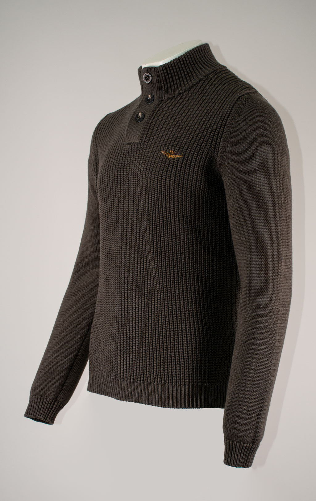Свитер на пуговицах AERONAUTICA MILITARE FW 25/26/BL beluga grey (MA 1572) 