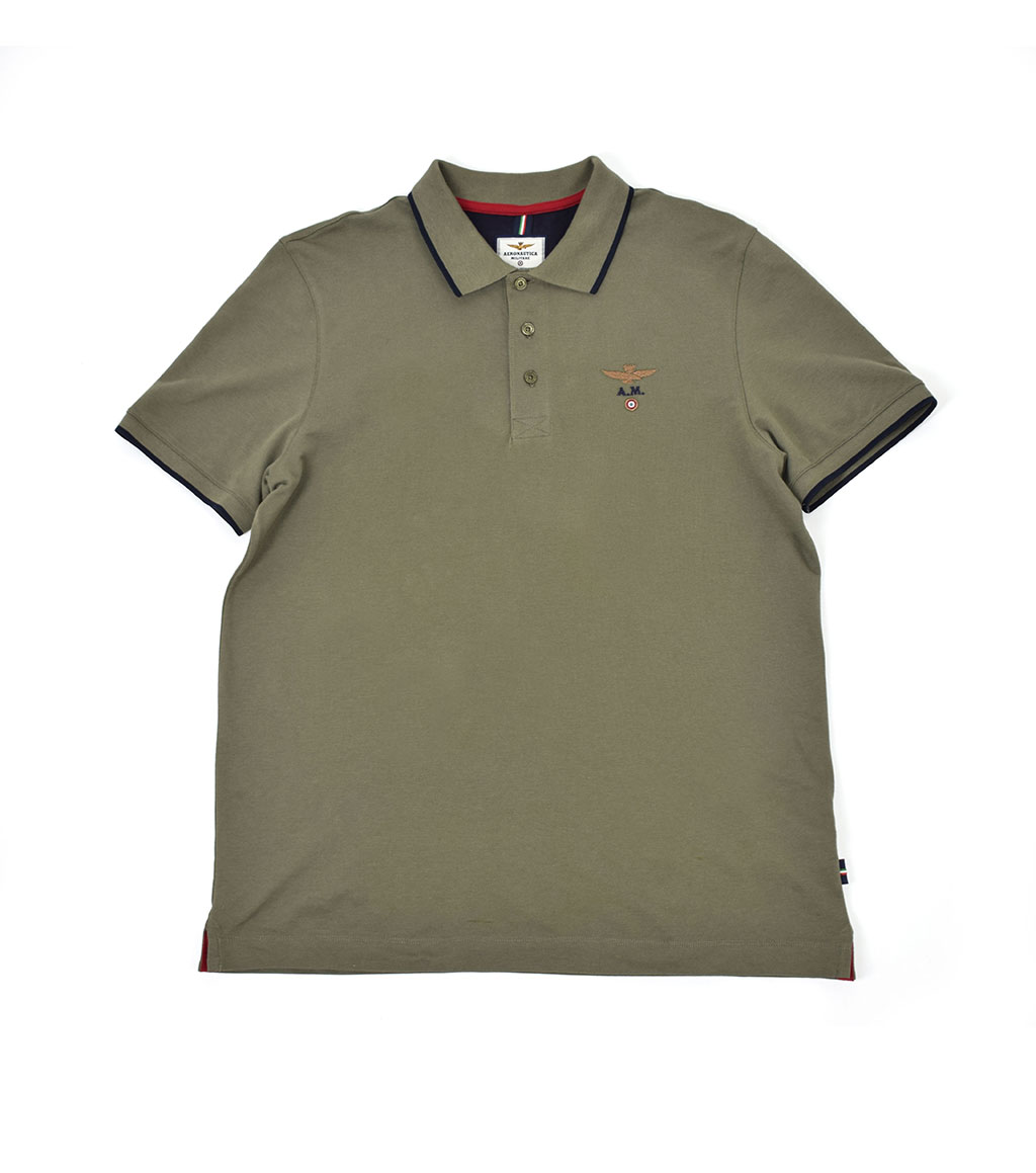 Футболка-поло AERONAUTICA MILITARE SS 20/TR verde militare (PO 1308)