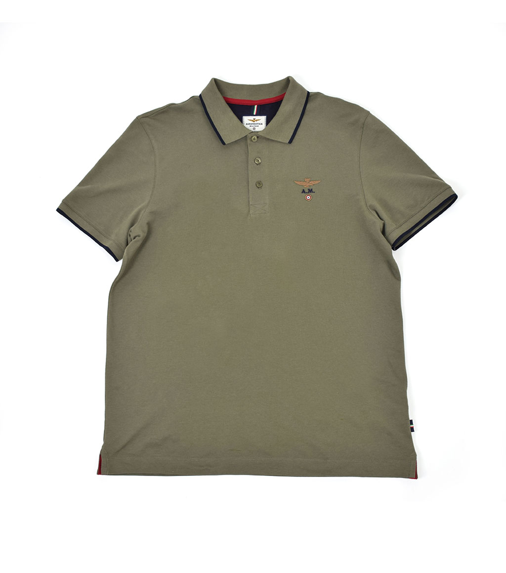 Футболка-поло AERONAUTICA MILITARE SS 20/TR verde militare (PO 1308) 