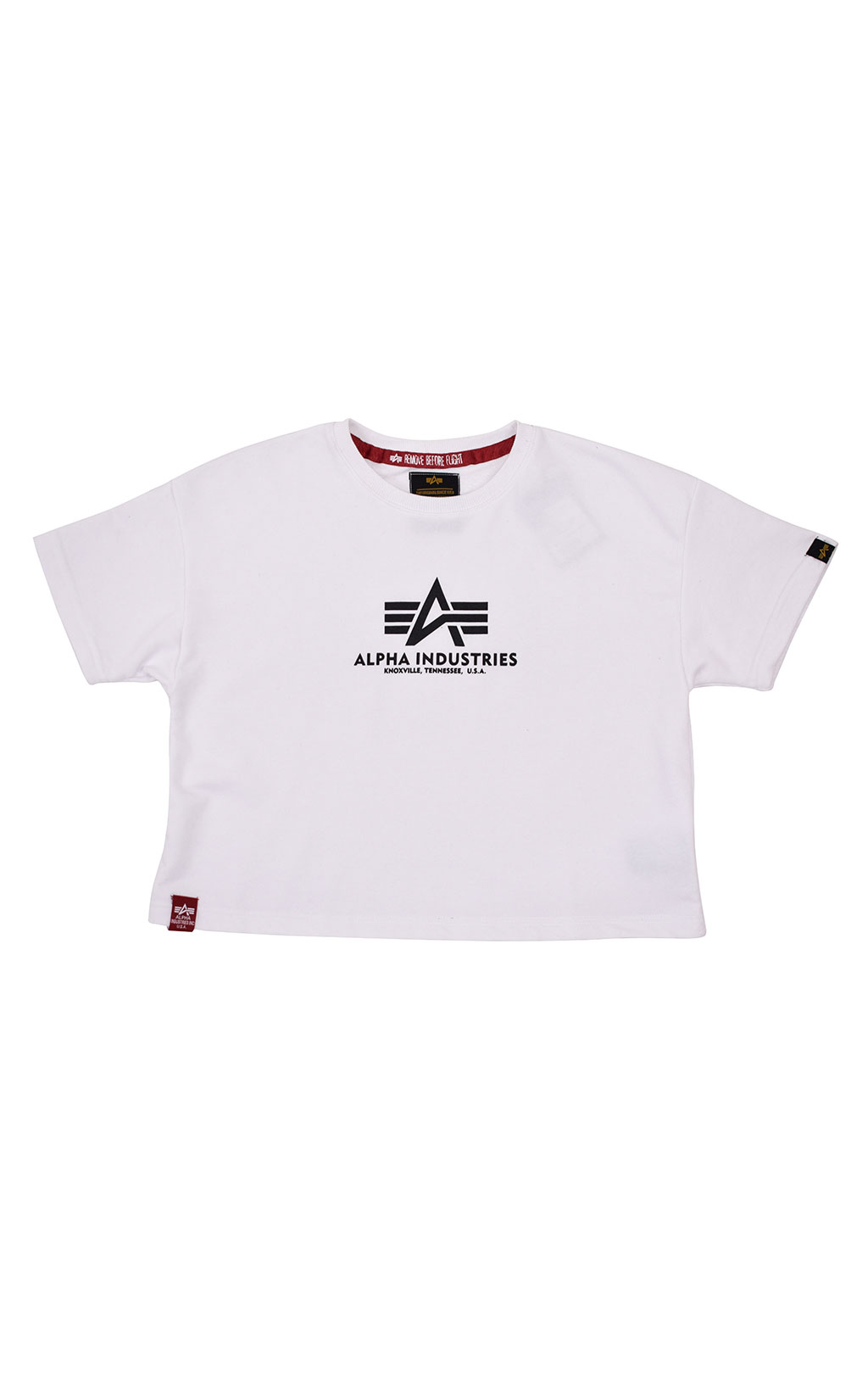 Женская футболка-кроп ALPHA INDUSTRIES BASIC BOXY T white 