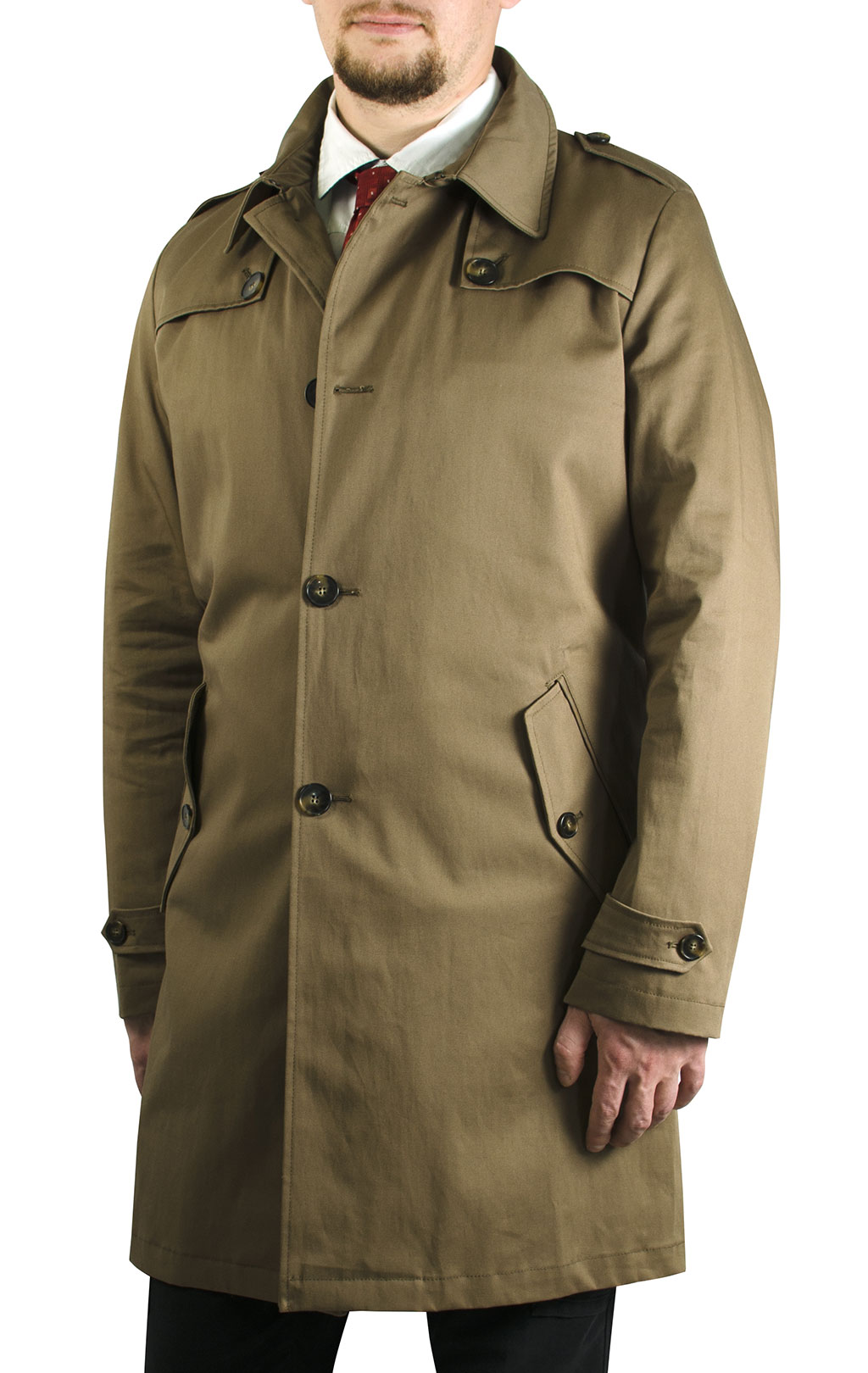 Плащ Giancarlo Rossi IMPERMEABILE GILBERT gabardin verde militare 