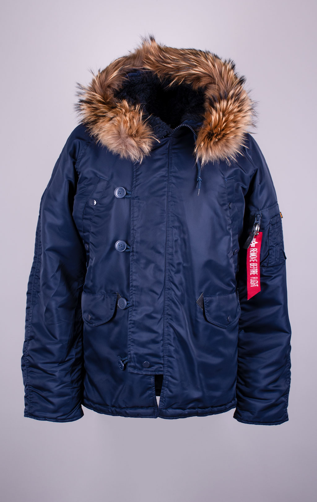 Аляска ALPHA INDUSTRIES CLASSIC N-3B натур. мех rep. blue 
