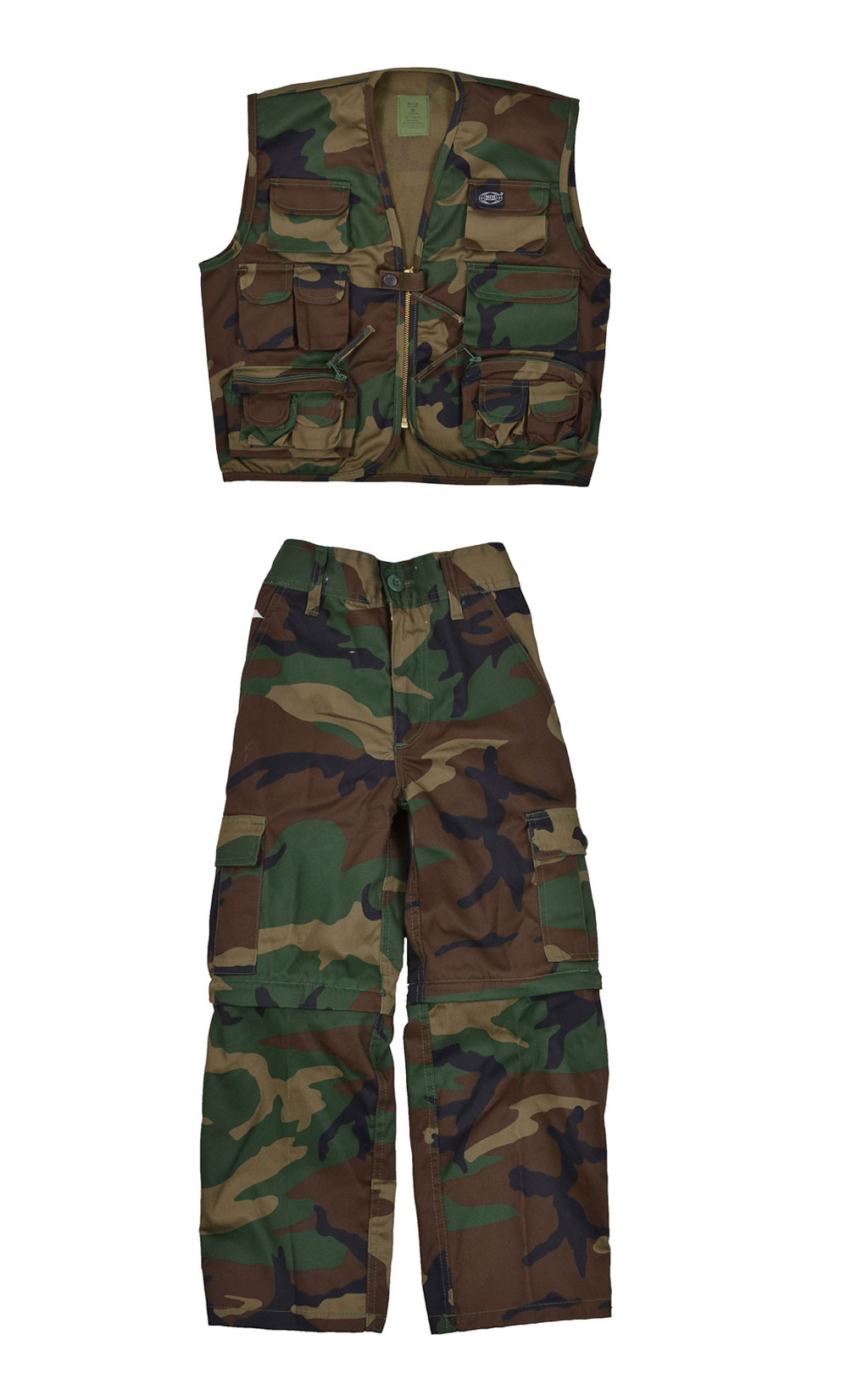 Детский костюм с жилетом MFH camo woodland 