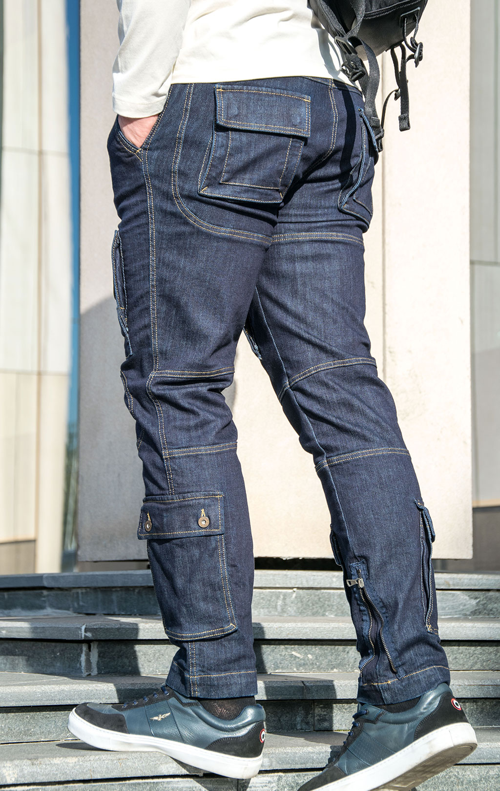 Джинсы-карго AERONAUTICA MILITARE ANTI-G плотные FW 23/24/AL dark denim wash (PA 939) 