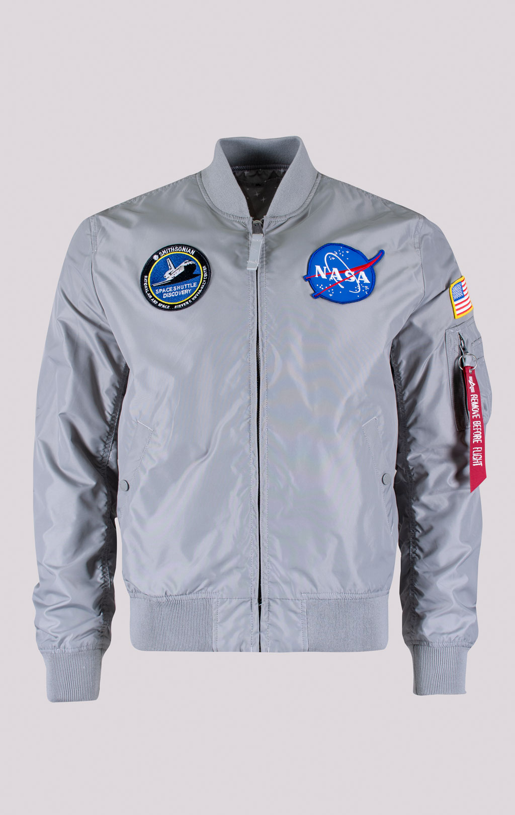 Ветровка-бомбер ALPHA INDUSTRIES MA-1 TT NASA REVERSIBLE II silver 