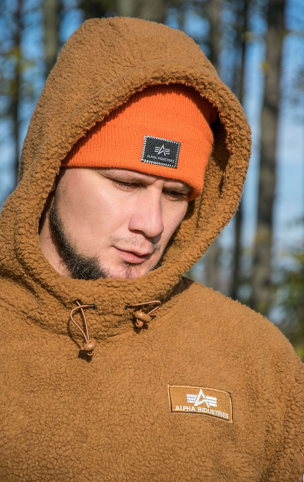 Толстовка ALPHA INDUSTRIES TEDDY HOODY camel 