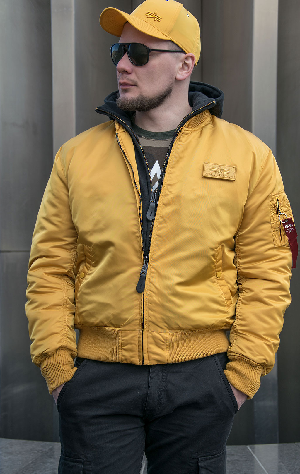 Куртка-бомбер лётная ALPHA INDUSTRIES D-Tec MA-1 wheat 