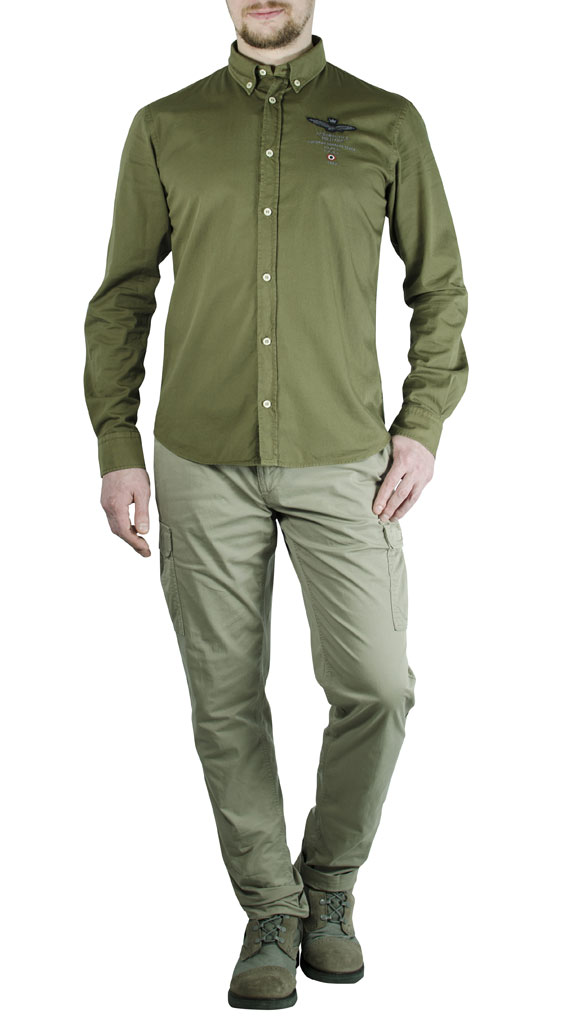 Рубашка AERONAUTICA MILITARE verde olive (CA 1004) 