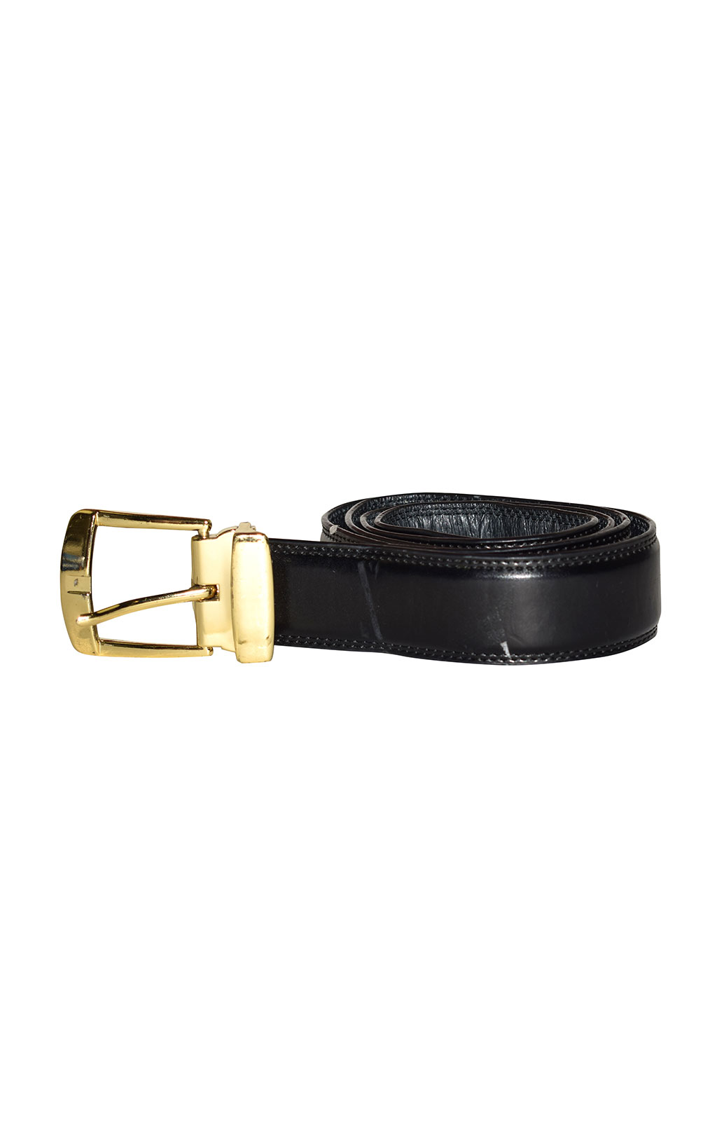 Ремень одношпеньковый кожа gold buckle black б/у Голландия