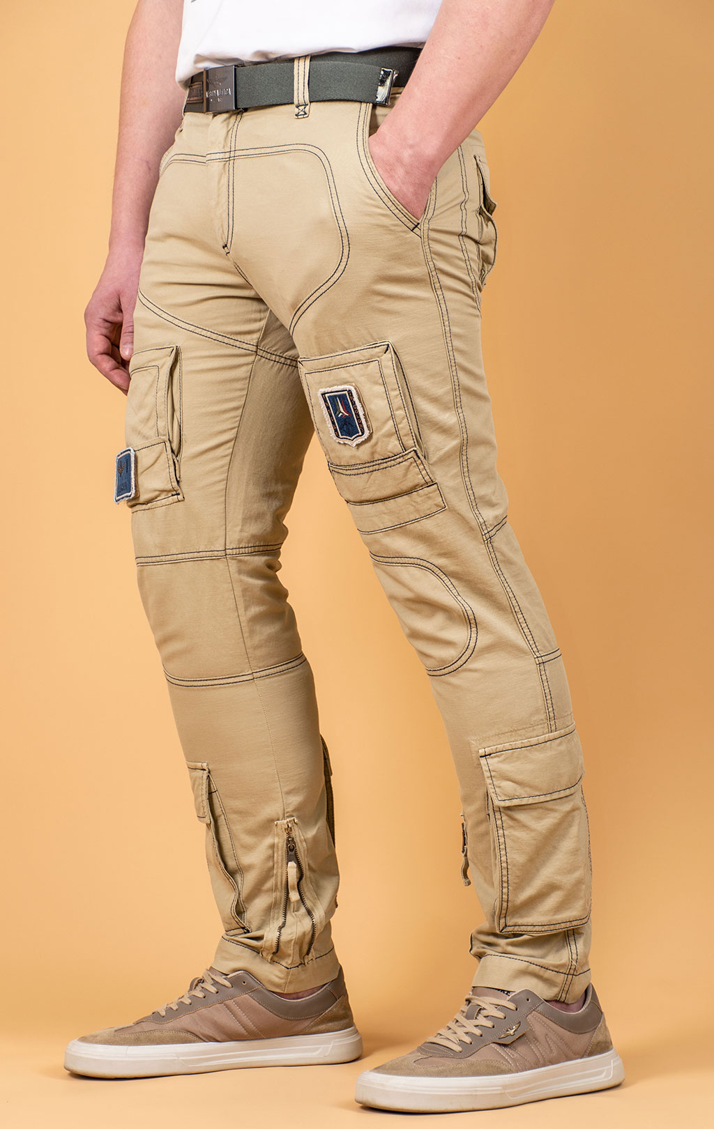 Брюки-карго AERONAUTICA MILITARE ANTI-G SS 25 m/AL antelope beige washed (PA 1663) 