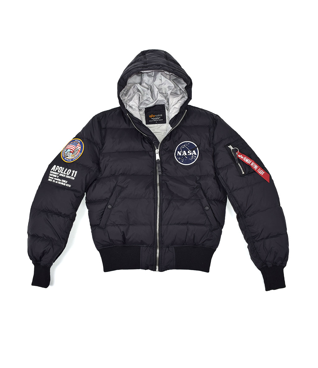 Куртка-пуховик ALPHA INDUSTRIES HOODED PUFFER APOLLO 11 black 