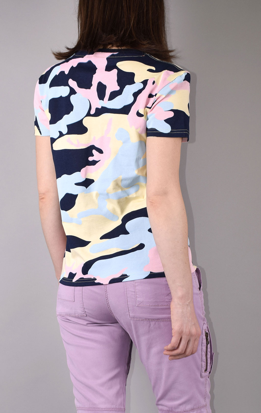 Женская футболка ALPHA INDUSTRIES NEW CAMO BASIC T navy pink camo 