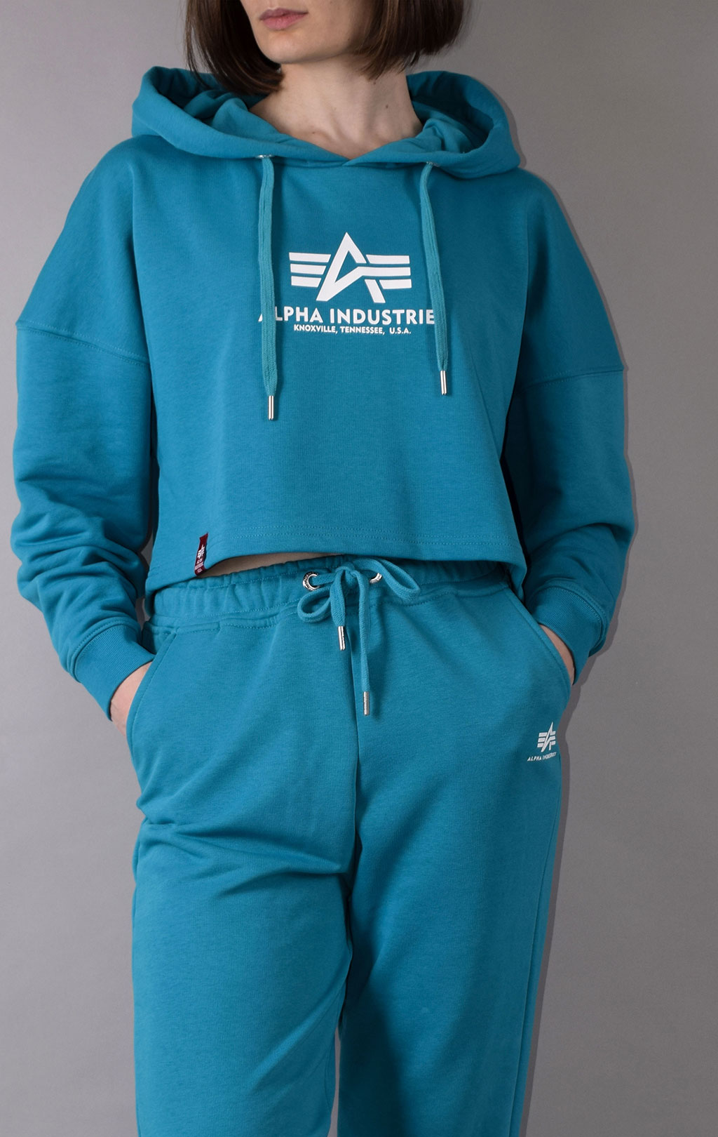 Женская толстовка ALPHA INDUSTRIES BASIC HOODY COS blue lagoon 