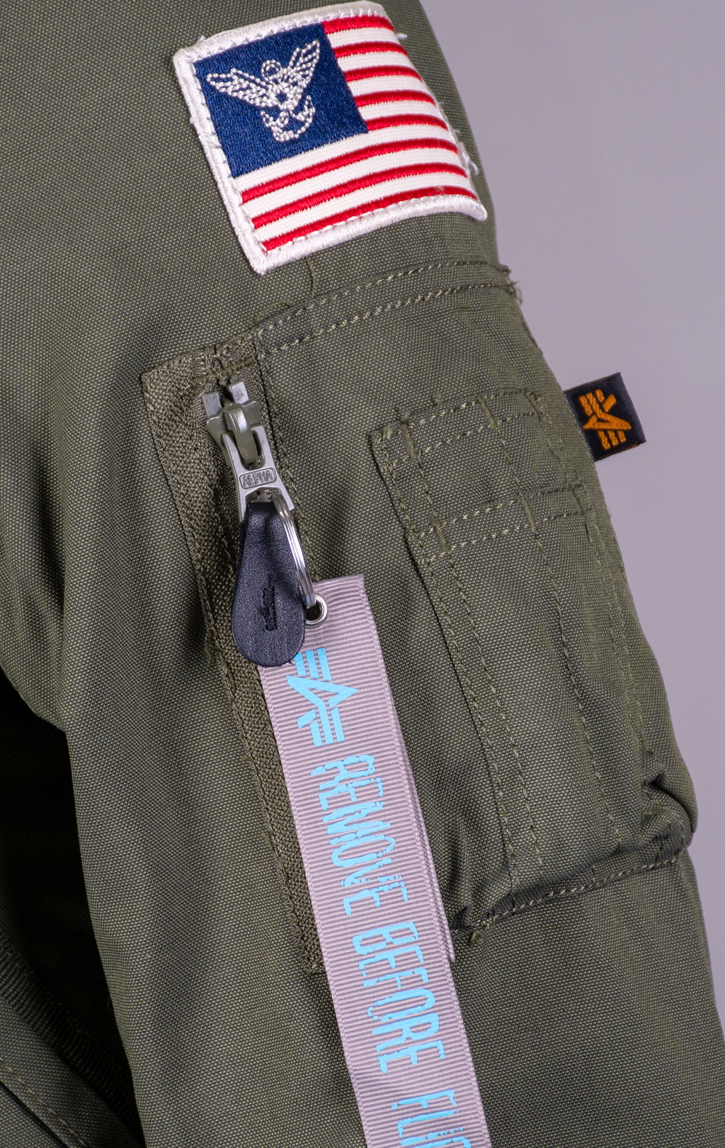 Женская аляска ALPHA INDUSTRIES POLAR натур. мех dark green 