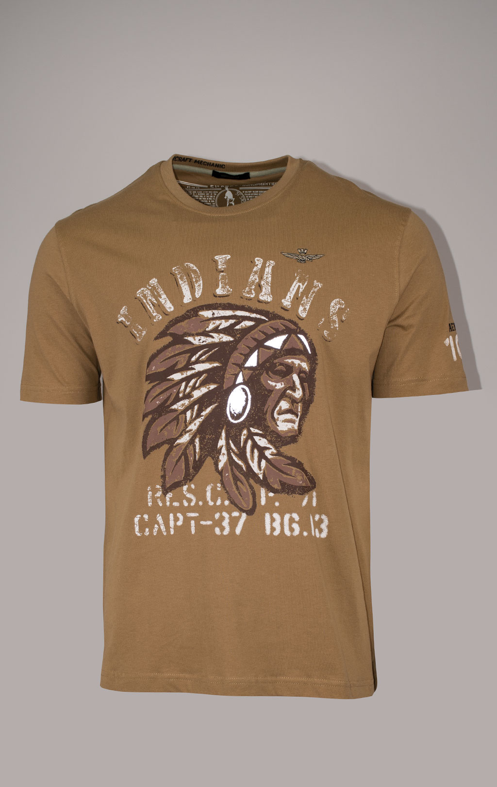 Футболка AERONAUTICA MILITARE SS 24/BD peanut brown (TS 2214) 