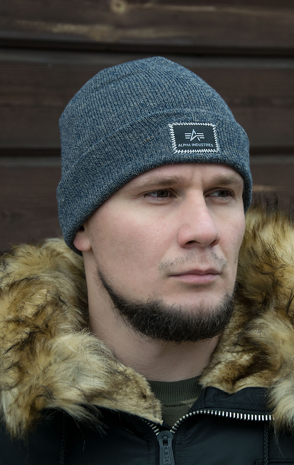 Шапка ALPHA INDUSTRIES X-FIT BEANIE charcoal heather 