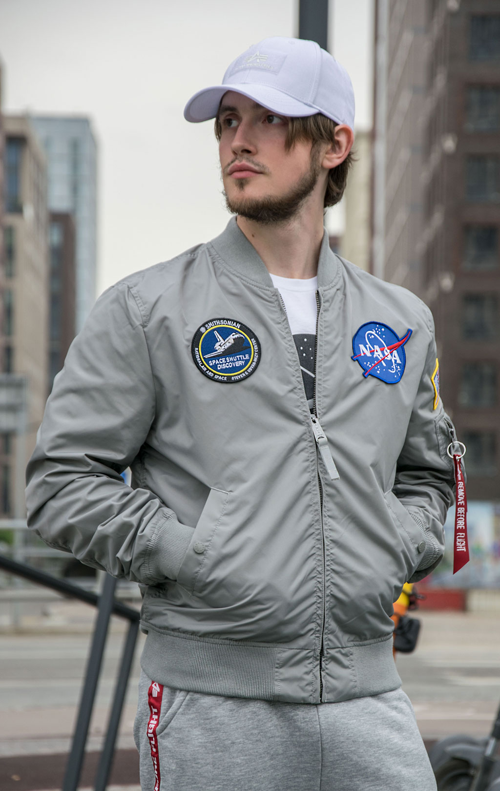 Ветровка-бомбер ALPHA INDUSTRIES TT NASA REVERSIBLE II MA-1 silver 