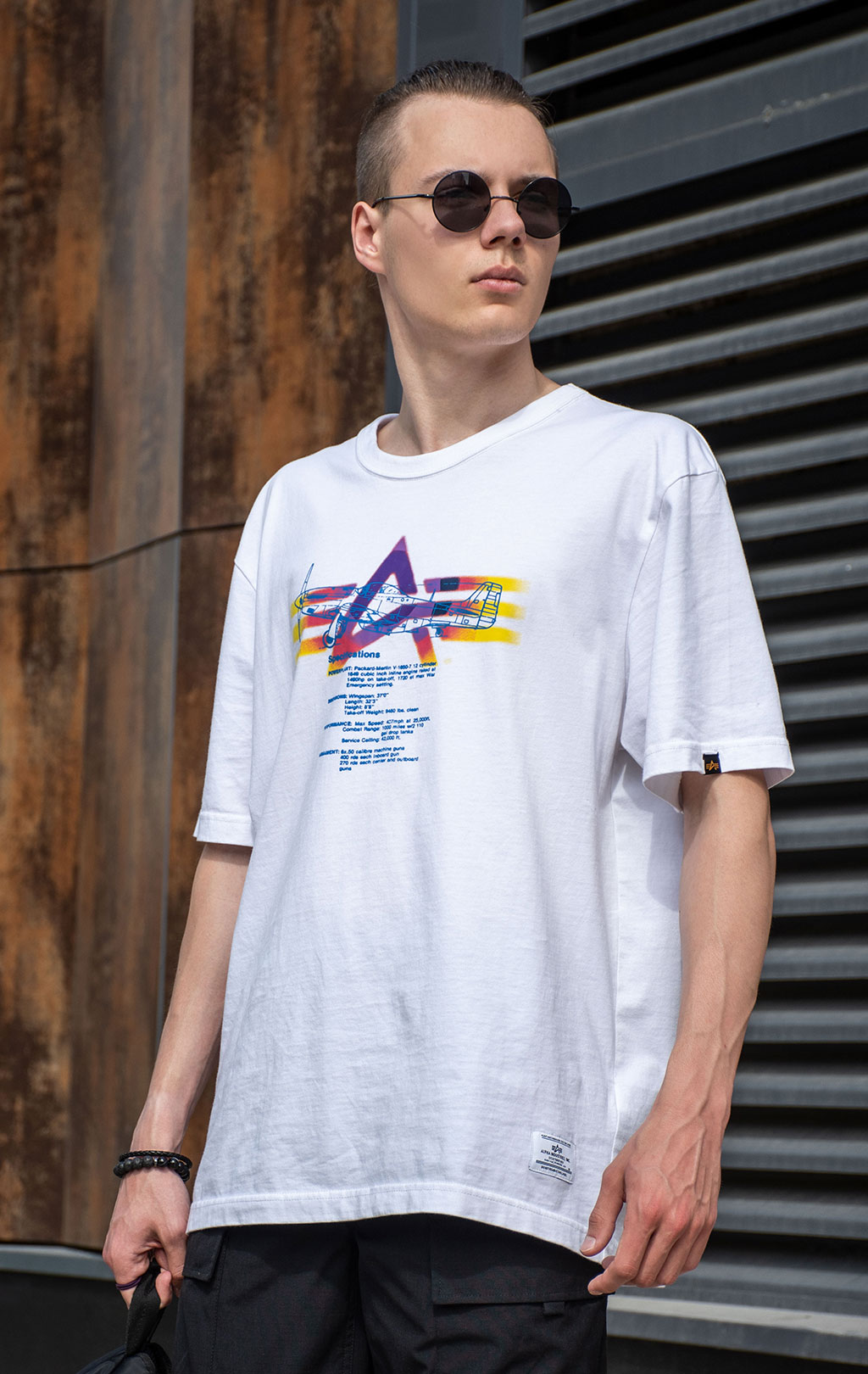 Футболка ALPHA INDUSTRIES ALPHA GRADIENT TEE SS 24 white 