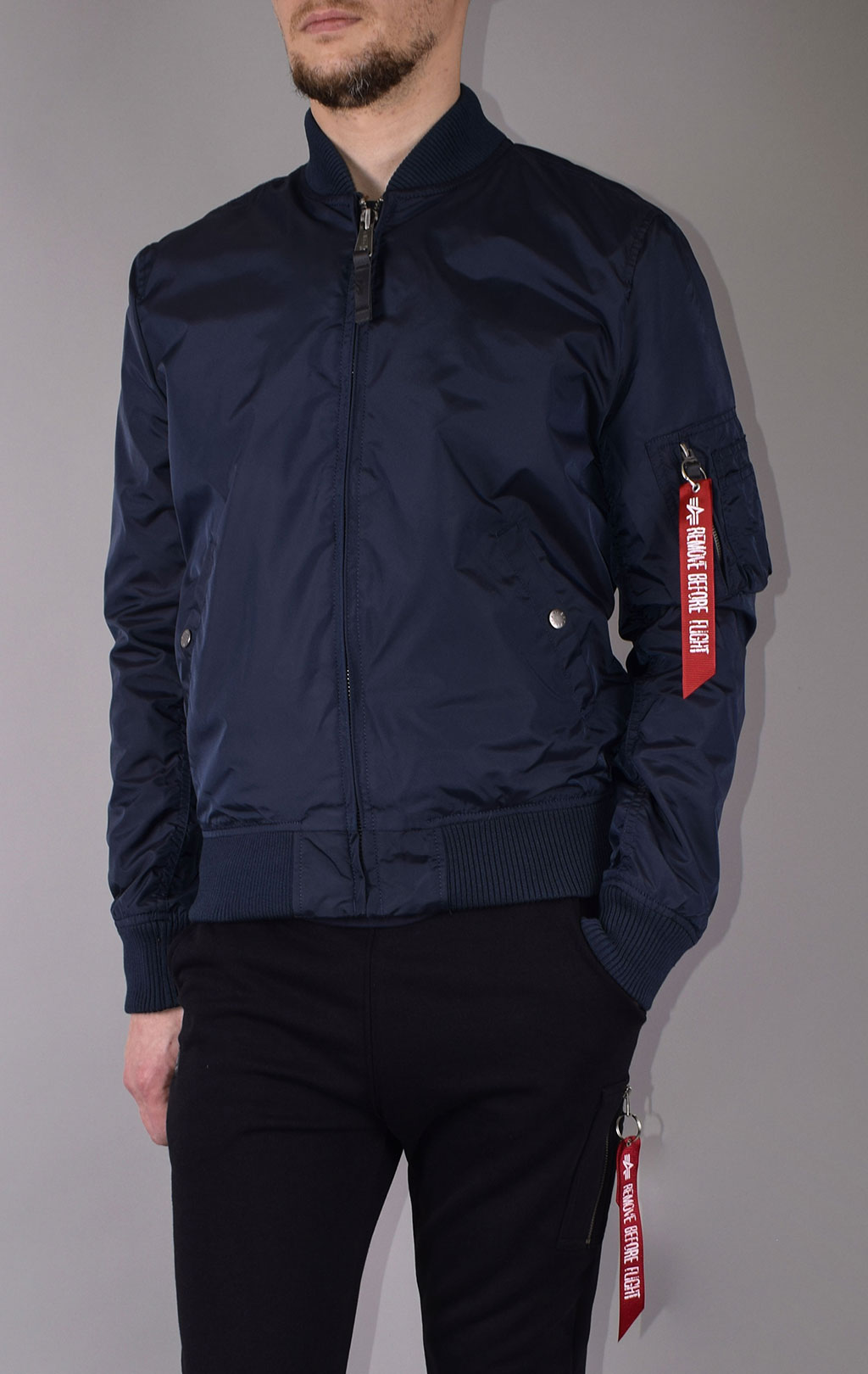 Ветровка-бомбер ALPHA INDUSTRIES TT big size MA-1 rep. blue 