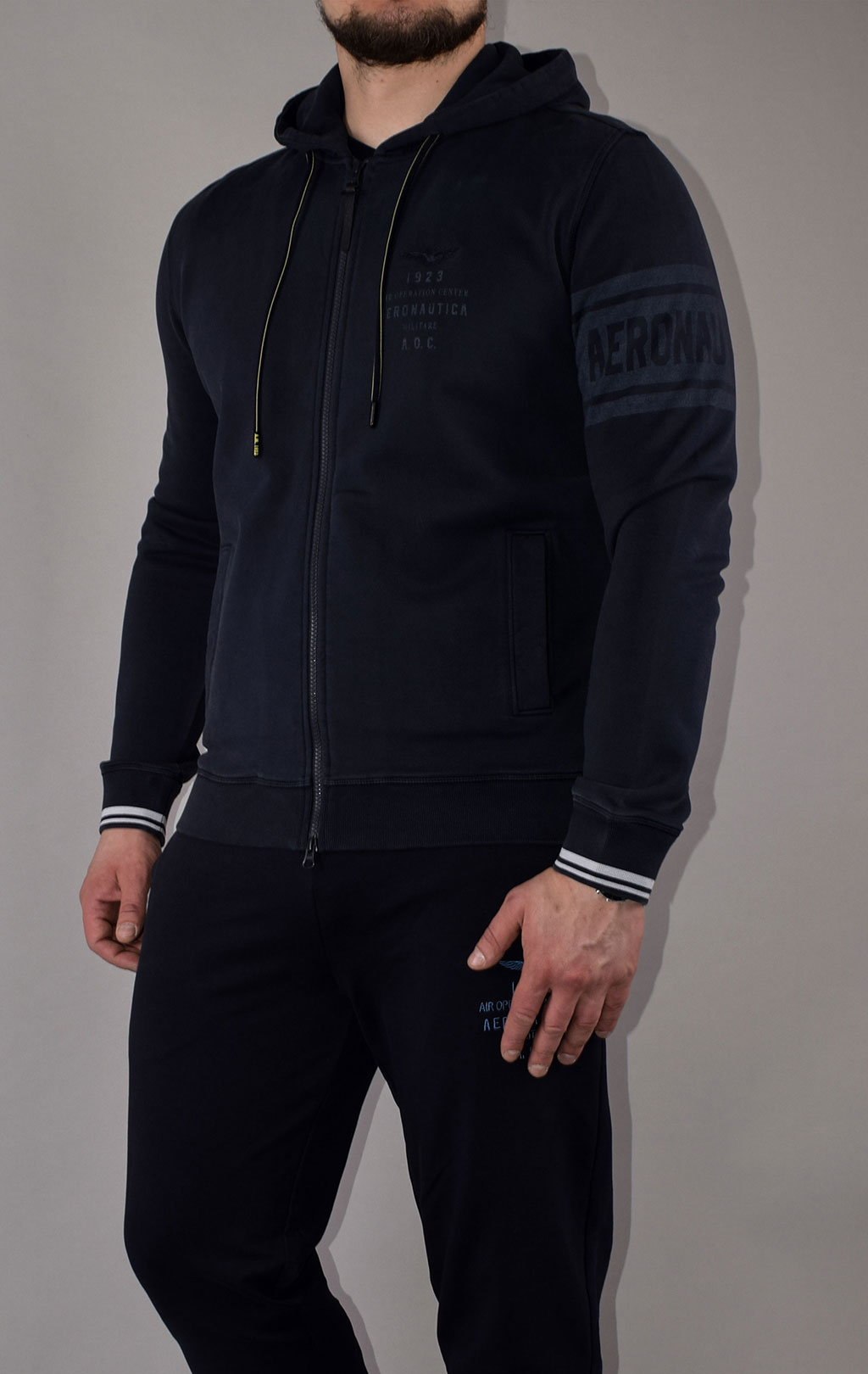 Толстовка с капюшоном AERONAUTICA MILITARE SS 21/IN blue black (FE 1574) 