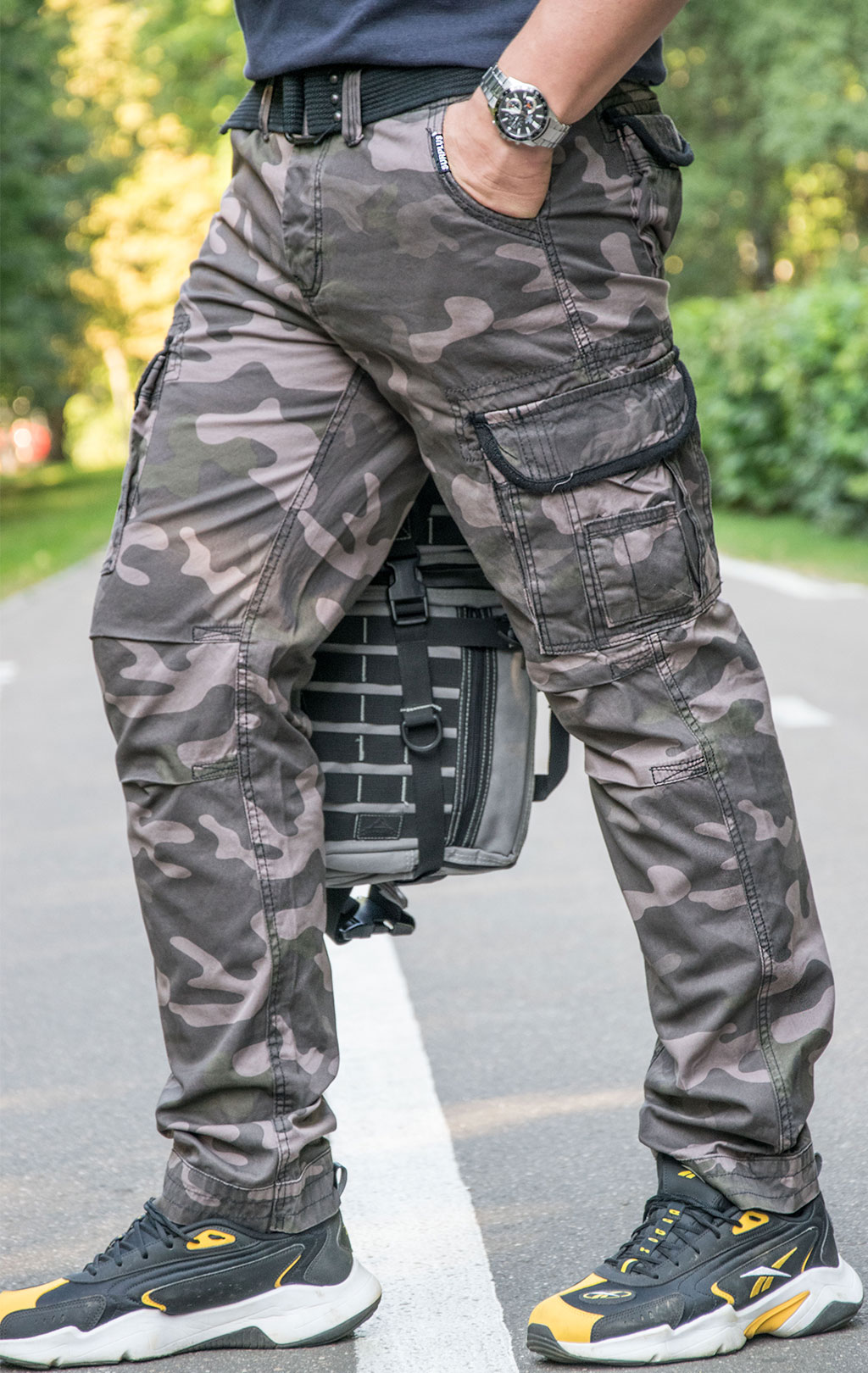 Брюки-карго Surplus PREMIUM SLIMMY camo black 