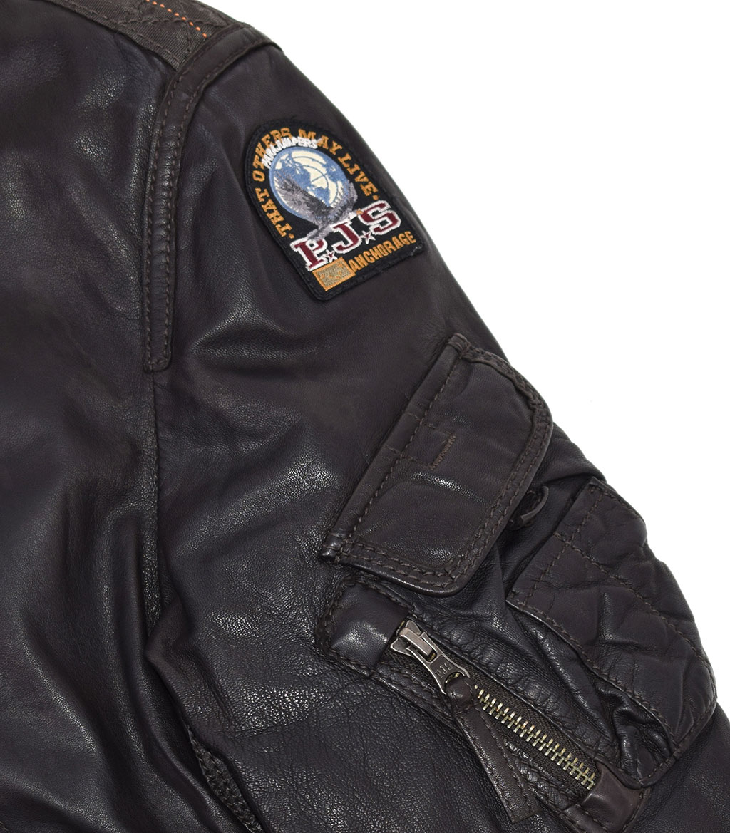 Куртка-пилот PARAJUMPERS JOSH LEATHER кожа FW 19/20 dark brown 