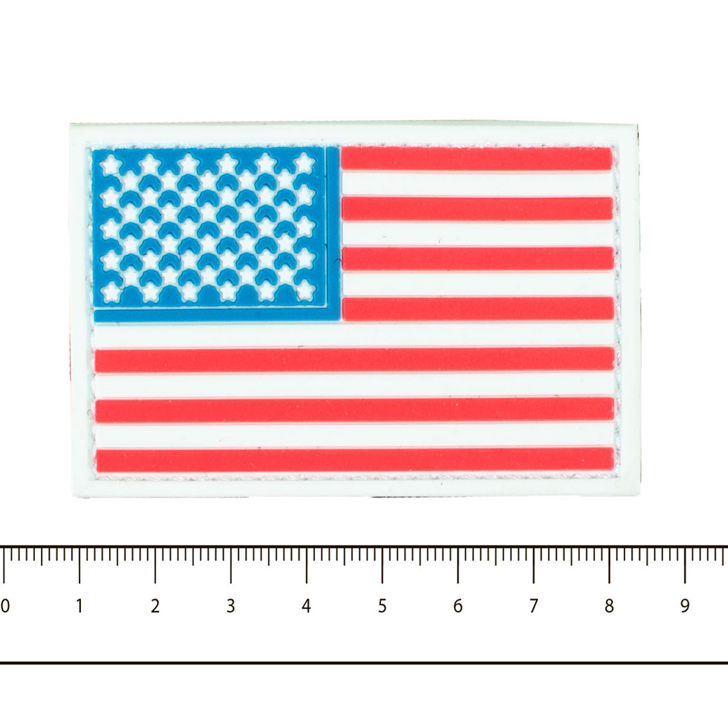 Нашивка ПВХ Fostex U.S.A FLAG на липучке white 