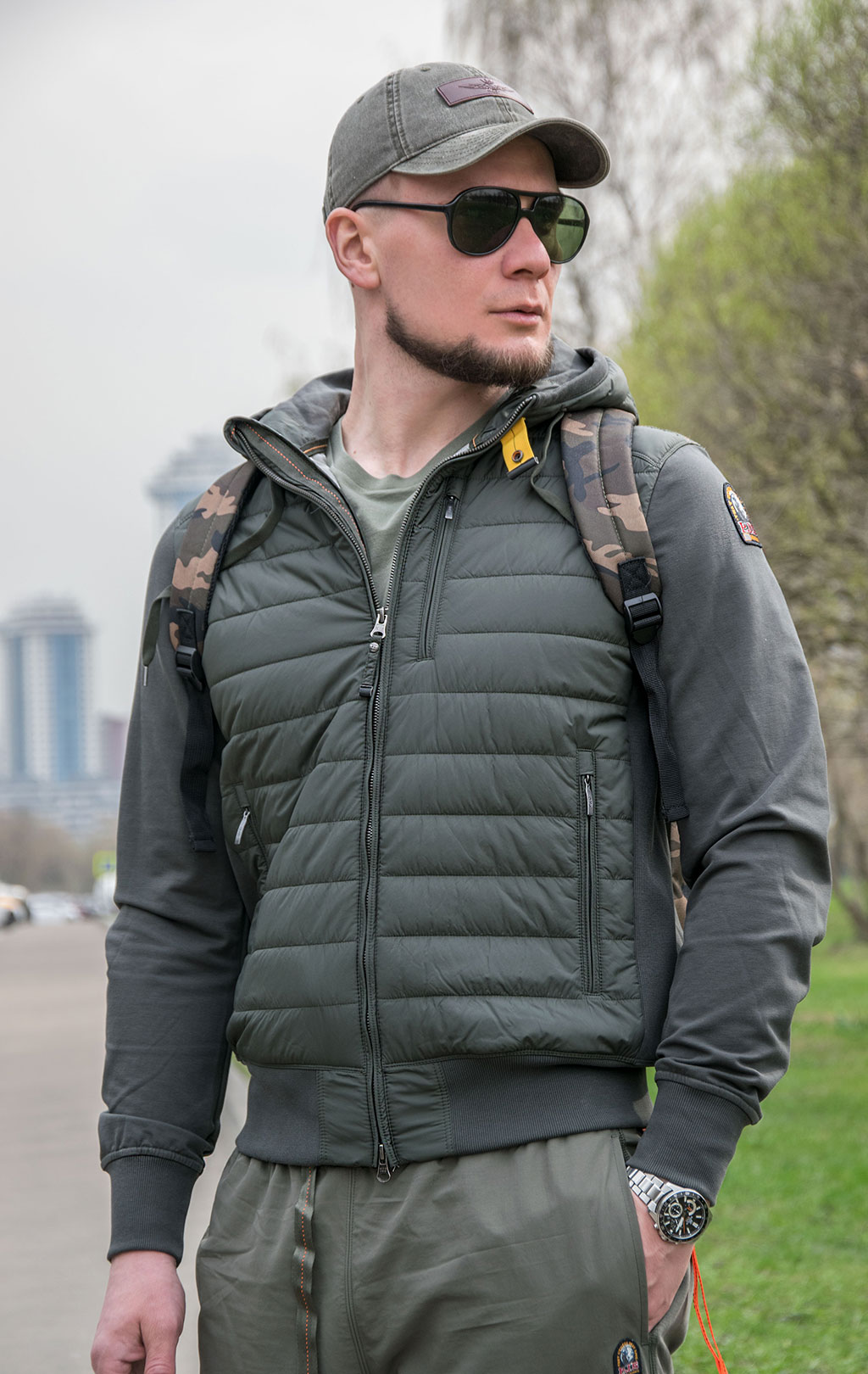 Толстовка комбинированная PARAJUMPERS IVOR SS 23 sycamore 