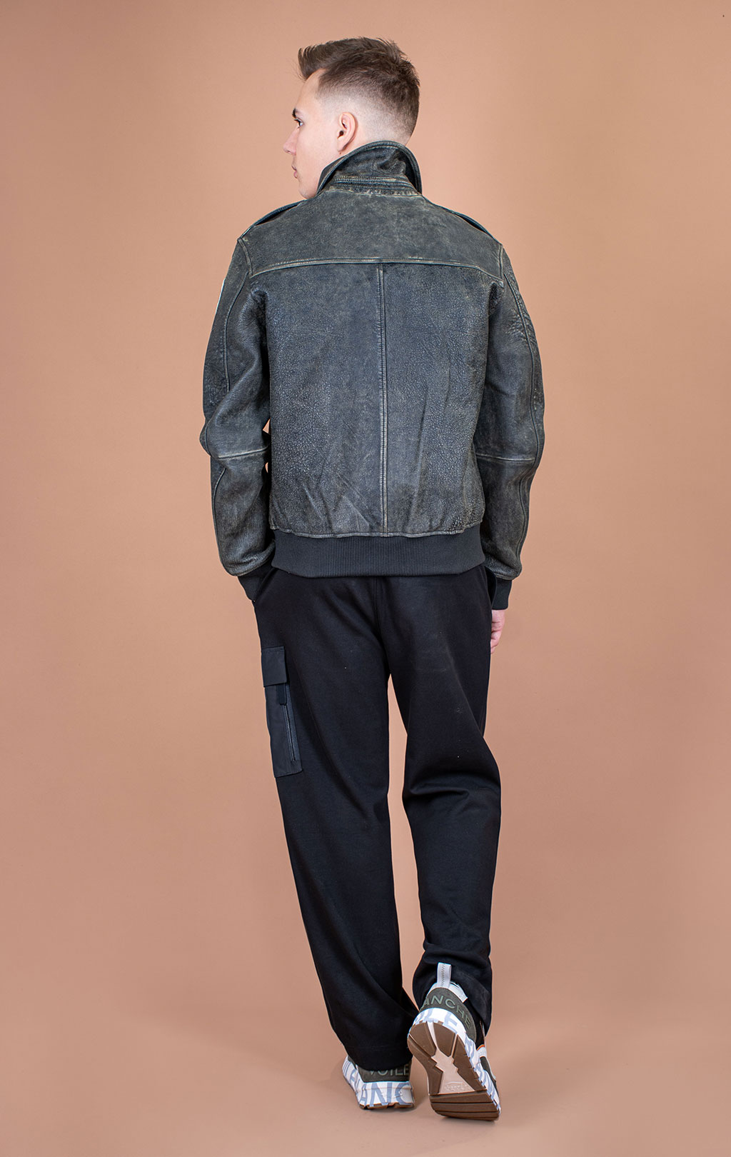 Куртка-пилот BLAUER ALLEN кожа FW 25/26 black washed (L02312) 