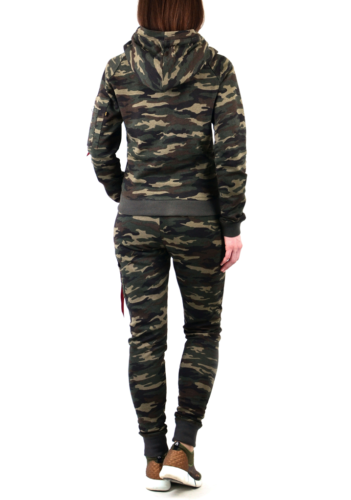 Женская толстовка ALPHA INDUSTRIES X-FIT HOODY camo woodland 65 