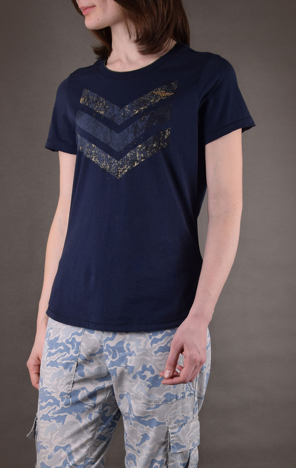 Женская футболка AERONAUTICA MILITARE SS19 blue navy (TS 1584) 