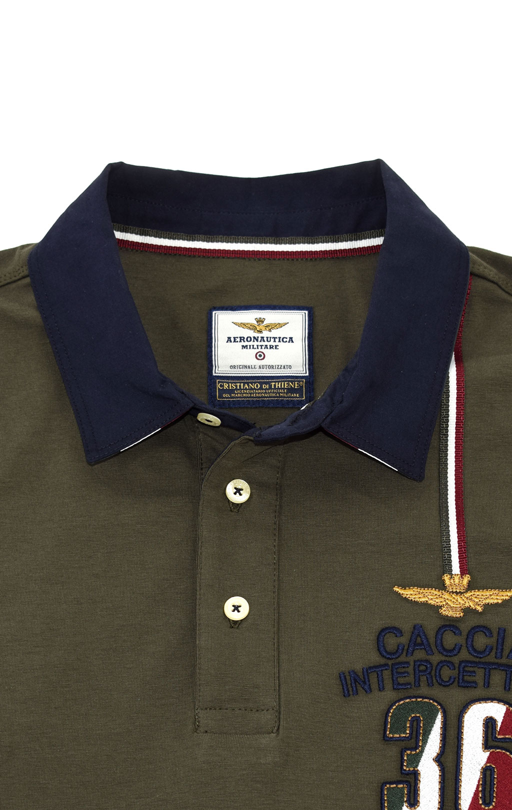 Футболка-поло AERONAUTICA MILITARE SS 21/TR verde scuro (PO 1558) 