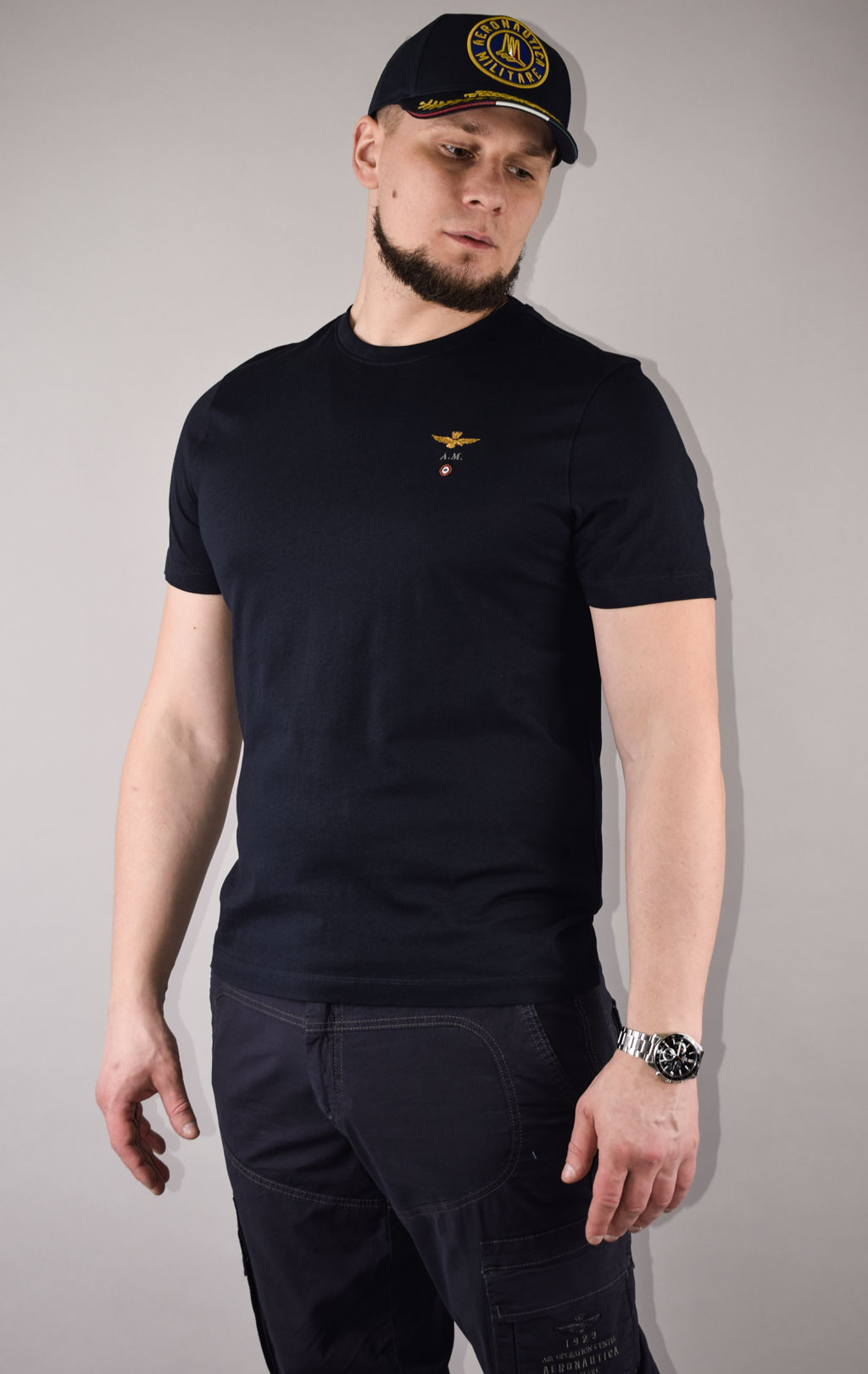 Футболка AERONAUTICA MILITARE SS 22/BD blue navy (TS 1580) 