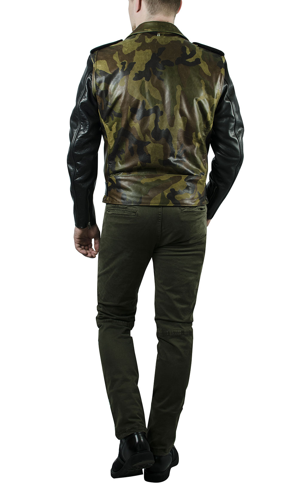 Куртка-косуха SCHOTT NYC MOTORCYCLE JCT кожа camo olive (611UST) 