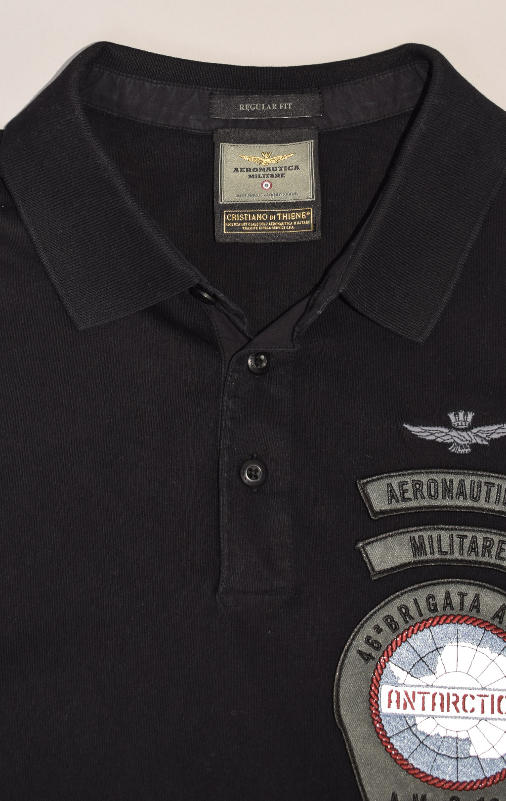 Поло-лонгслив AERONAUTICA MILITARE ANTARCTICA FW 23/24/IN jet black (PO 1738) 