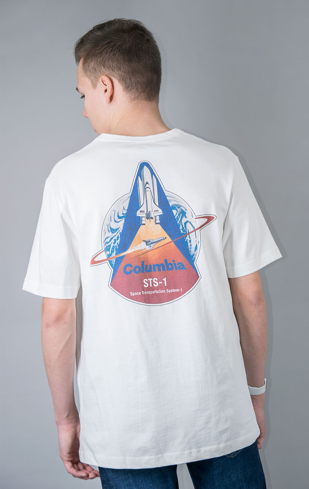 Футболка ALPHA INDUSTRIES NASA COLUMBIA TEE плотная FW 21/22 white 