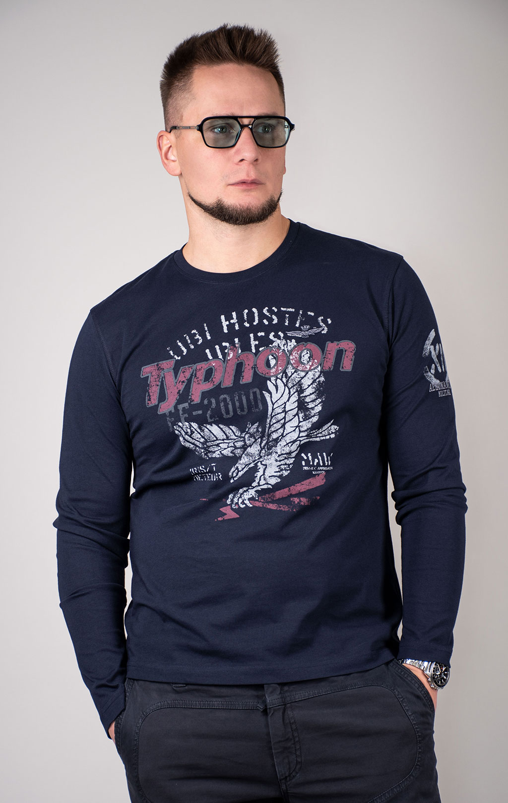 Лонгслив AERONAUTICA MILITARE FW 24/25/TR dark blue (TS 2324) 