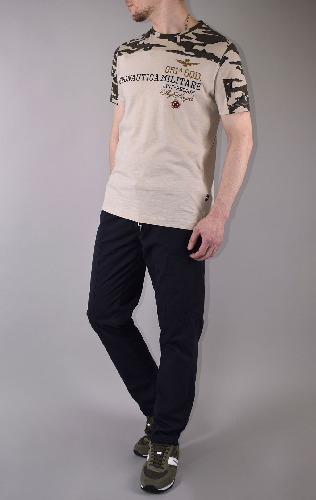 Футболка AERONAUTICA MILITARE SS 20/TR camouflage/sabbia (TS 1749)