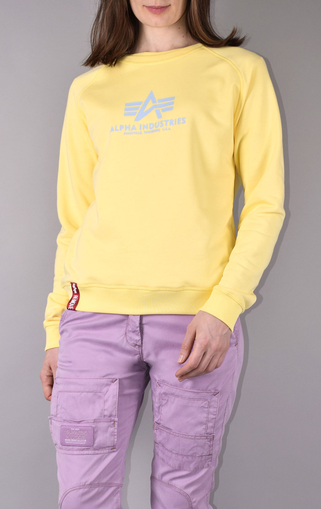 Женский свитшот ALPHA INDUSTRIES NEW BASIC SWEATER pastel yellow 