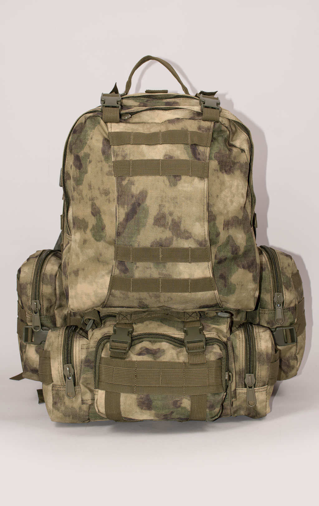 Рюкзак тактический ASSAULT 60L с поясной сумкой + 2 подсумка green camo BS-016 Китай