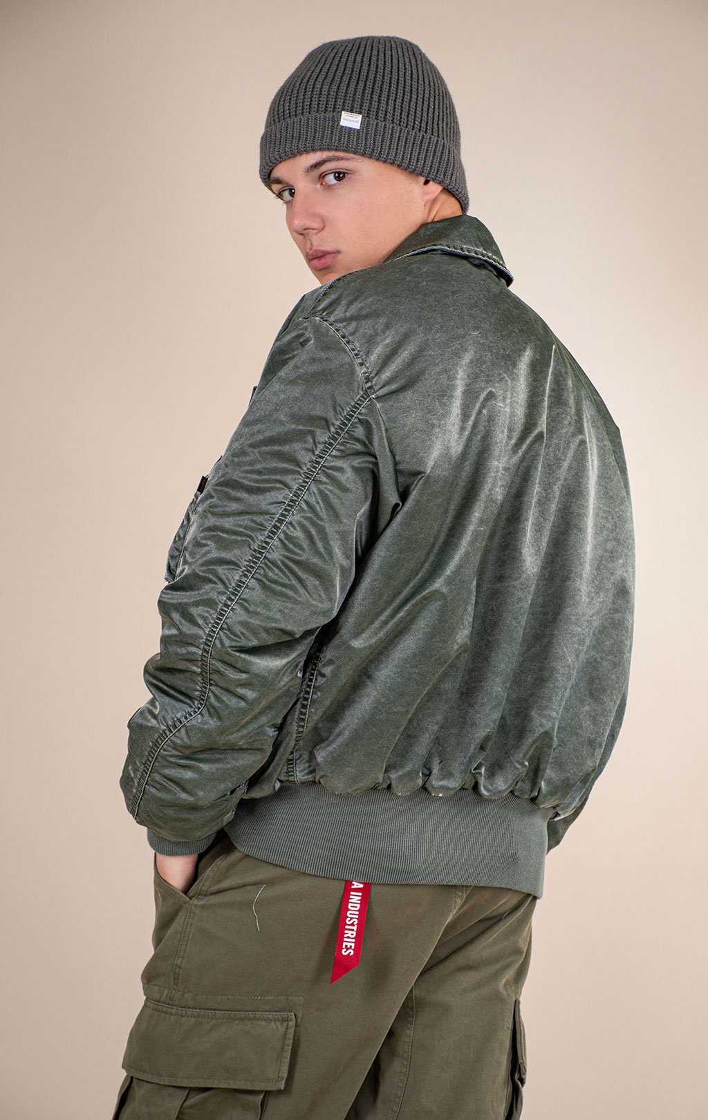 Куртка лётная ALPHA INDUSTRIES CWU 45/P HERITAGE FIT FLIGHT JACKET (BATTLEWASH) FW 26/27 deep forest 