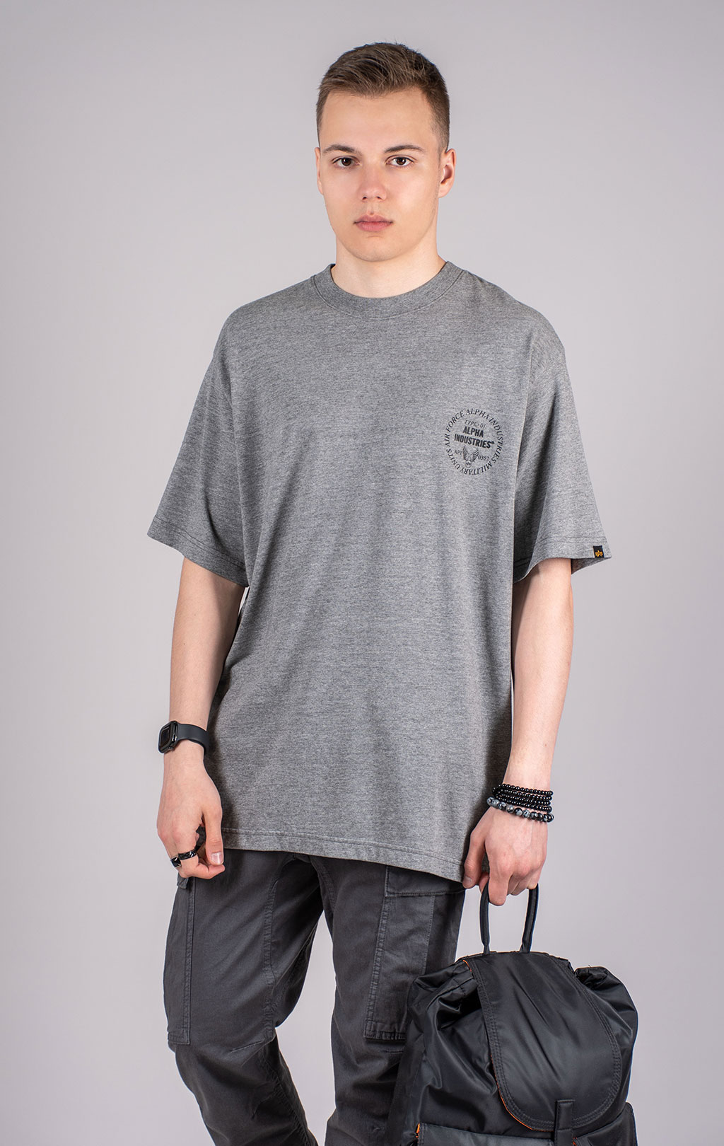 Футболка ALPHA INDUSTRIES UNFRM TYPE-01 TEE SS 25 m medium charcoal heather 