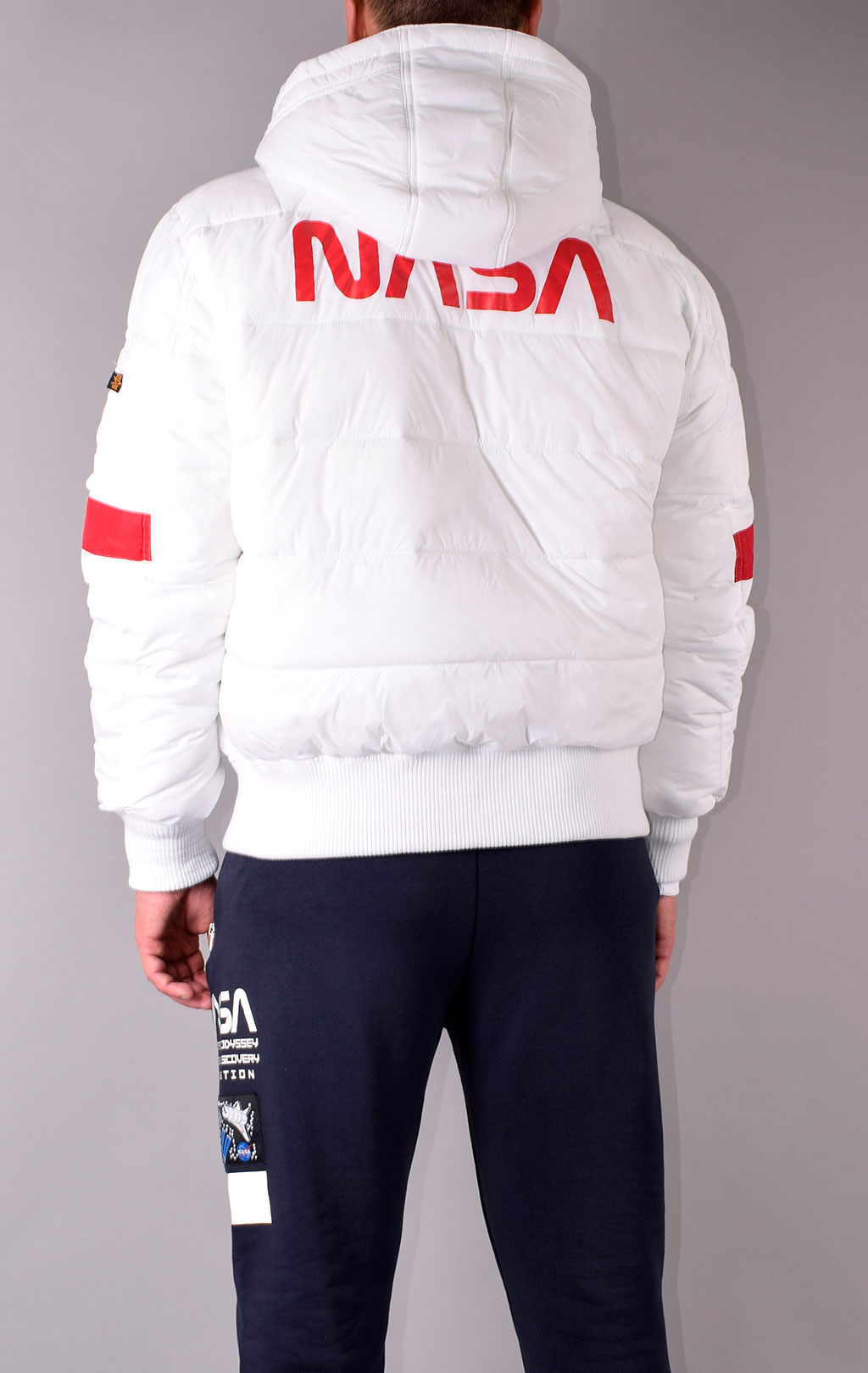 Куртка ALPHA INDUSTRIES HOODED PUFFER FD NASA white 