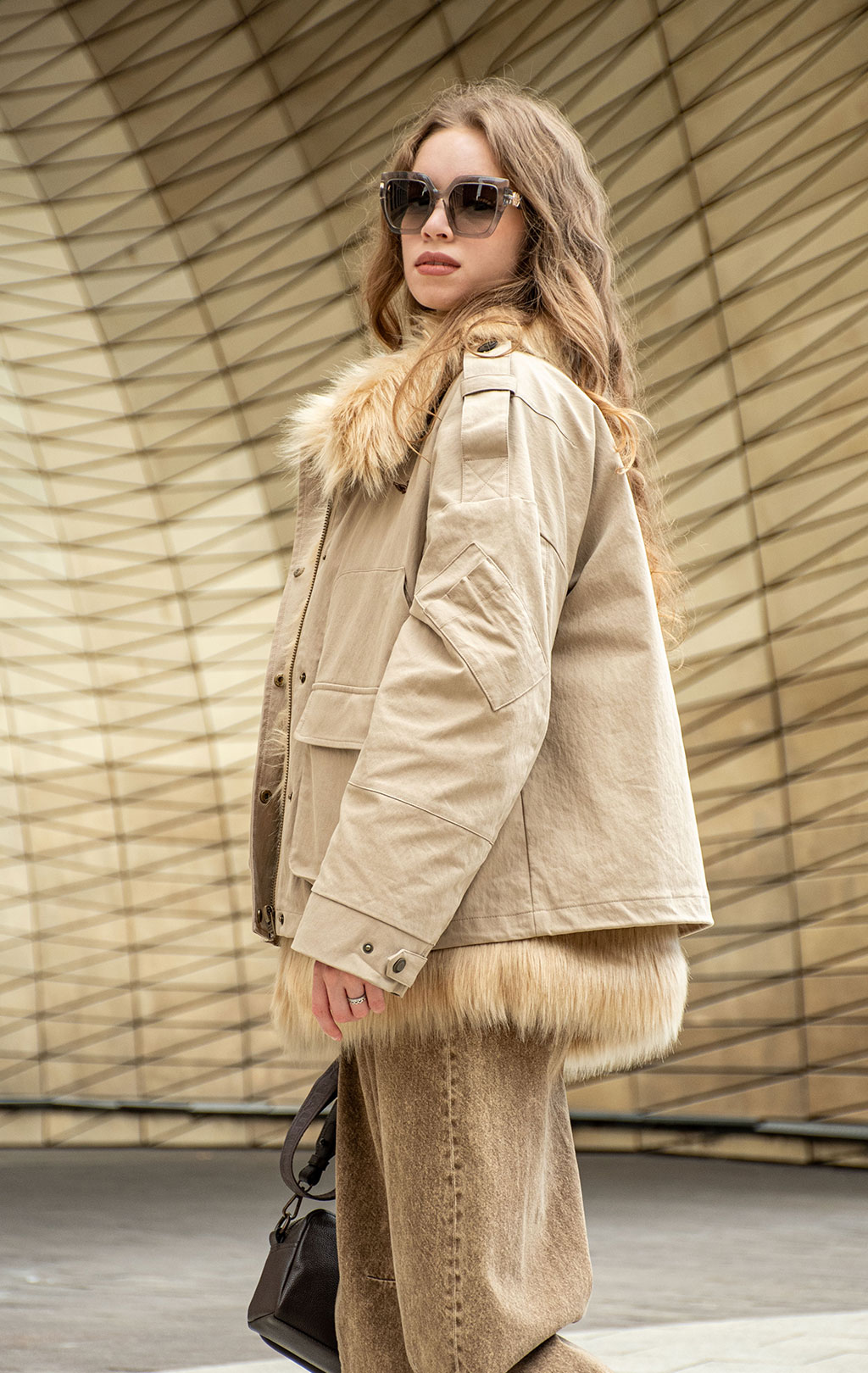 Женская куртка меховая AERONAUTICA MILITARE FW 26/27/CN silver mink (AB 3055) 
