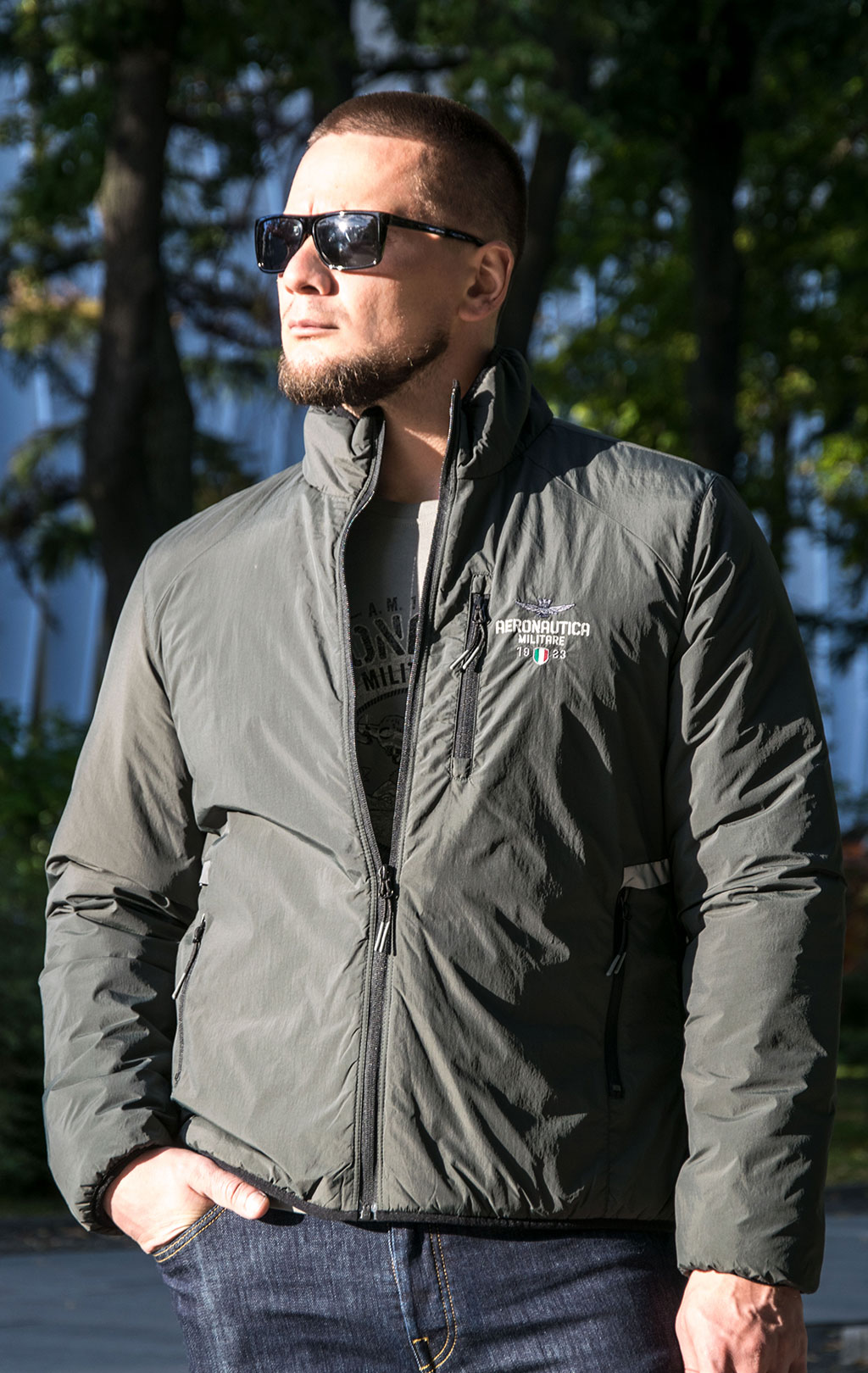 Куртка AERONAUTICA MILITARE FW 23/24 m/CN dark green (AB 2108) 