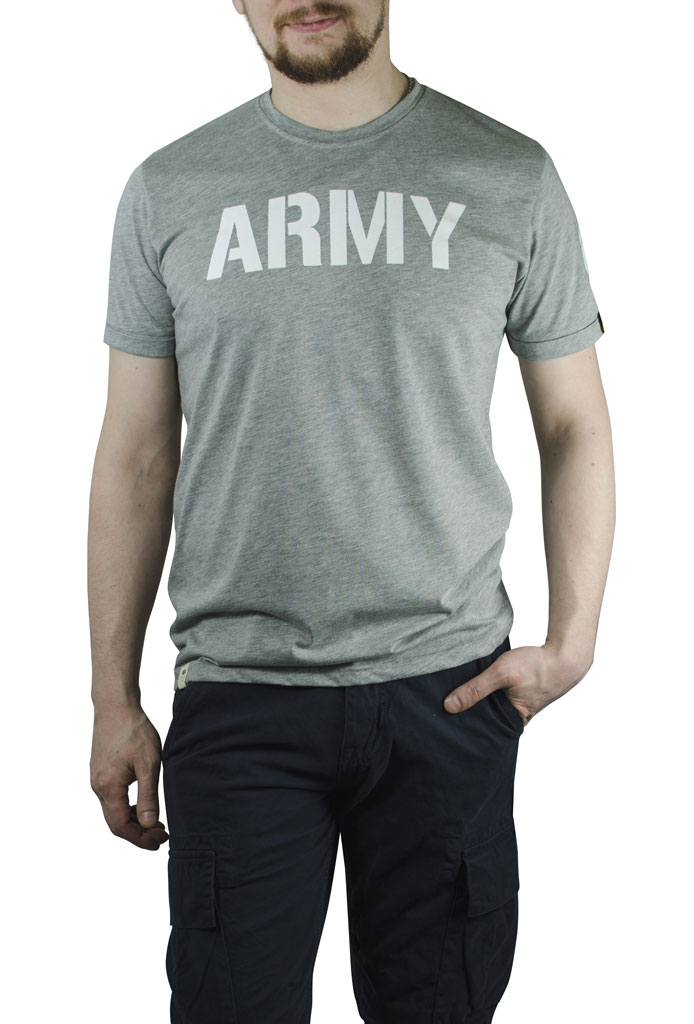 Футболка ALPHA INDUSTRIES ARMY T grey heather 