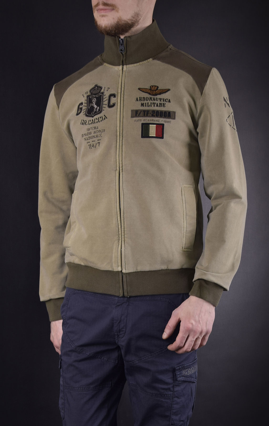 Толстовка AERONAUTICA MILITARE SS19 green mountain/salvia (FE 1384) 