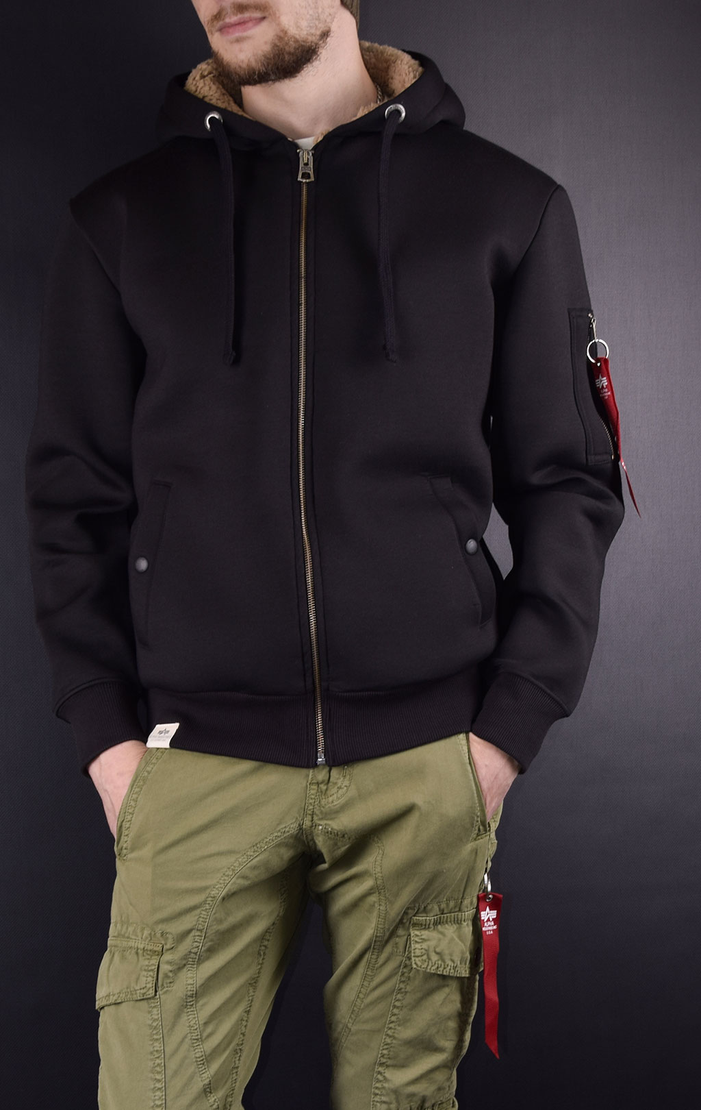 Толстовка ALPHA INDUSTRIES SCUBA ZIP HOODY CW black 